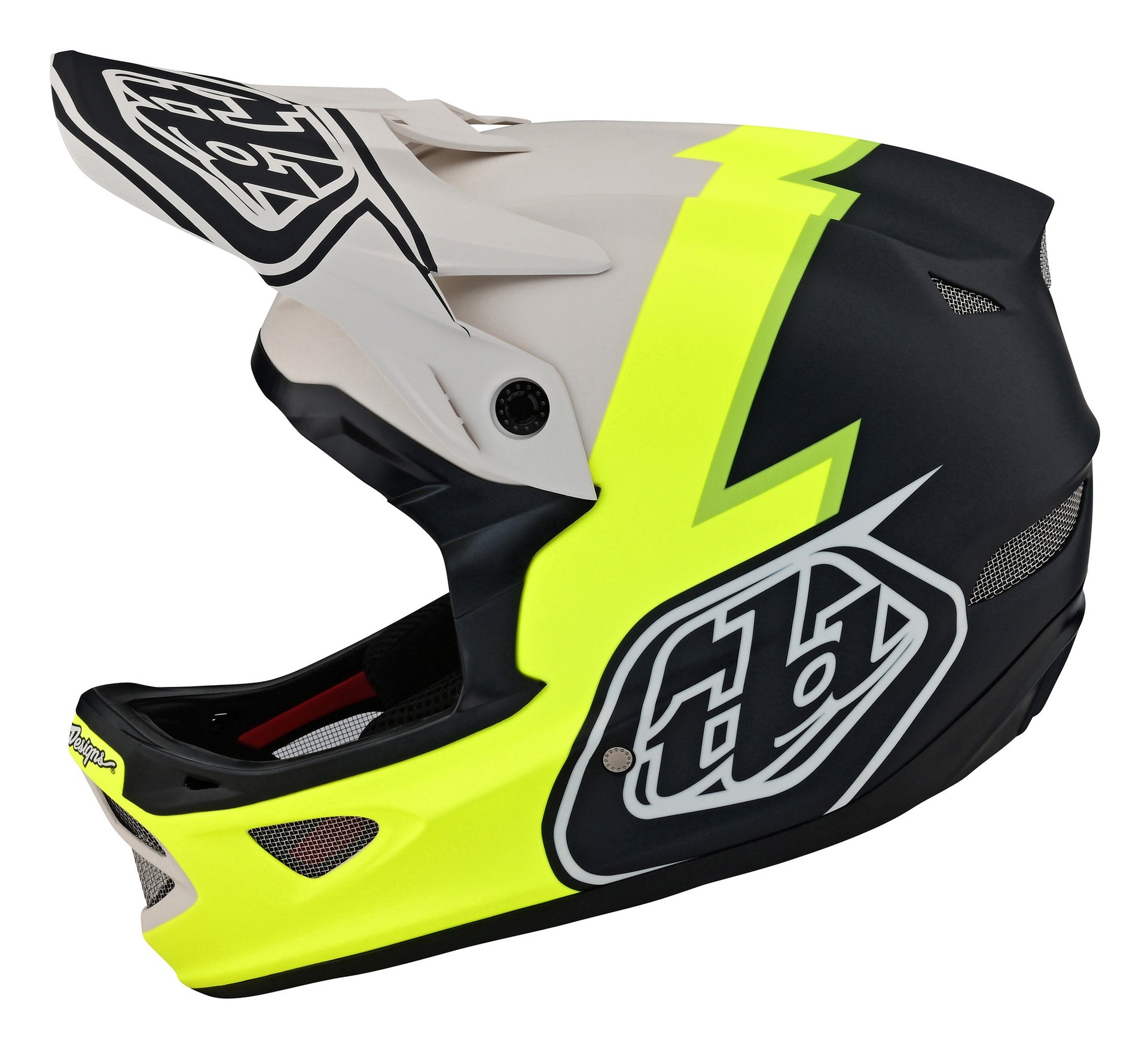 Casco Troy Lee Designs D3 Fiberlite Volt Flo Yellow